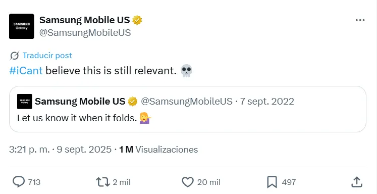 Juego de palabras de Samsung a Apple: 