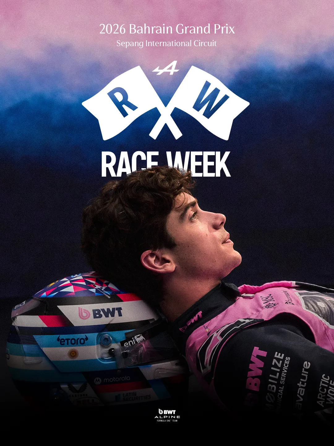 Franco Colapinto fue la cara del anuncio de Alpine para el GP de Baréin.