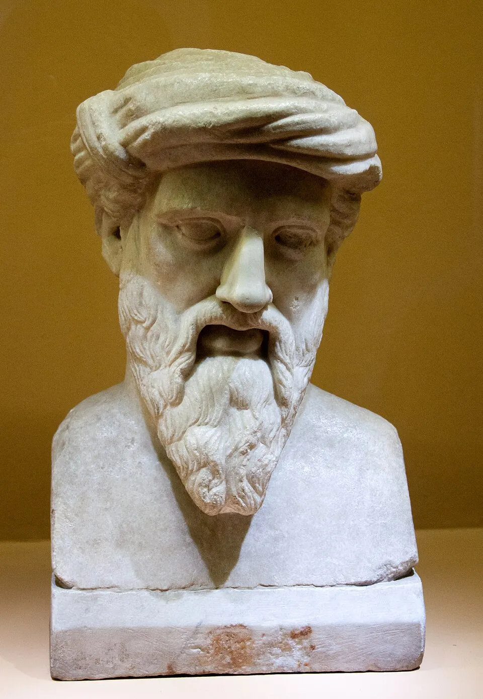 Un busto de Pitágoras. Fuente: Wikipedia.