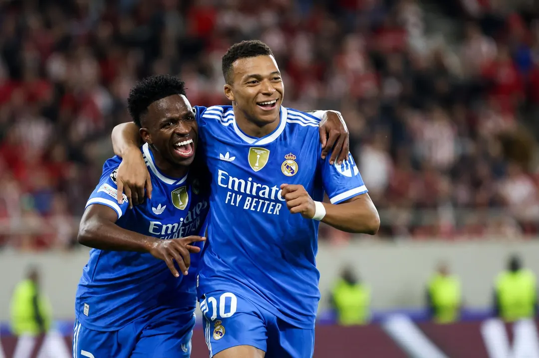 Vinícius Júnior y Kylian Mbappé, compañeros en el Real Madrid.