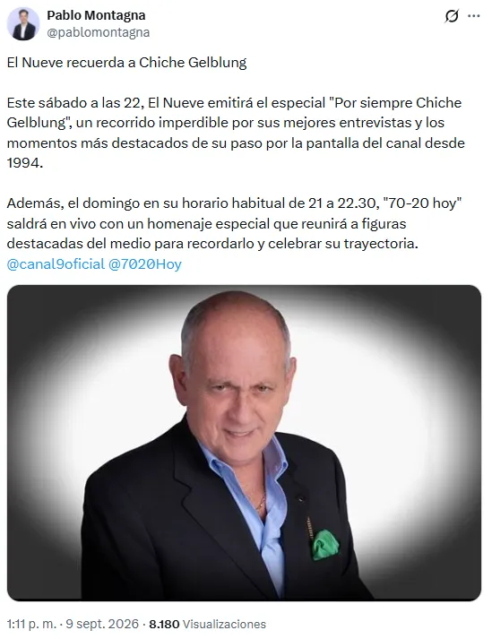 Homenaje a Chiche Gelblung. 