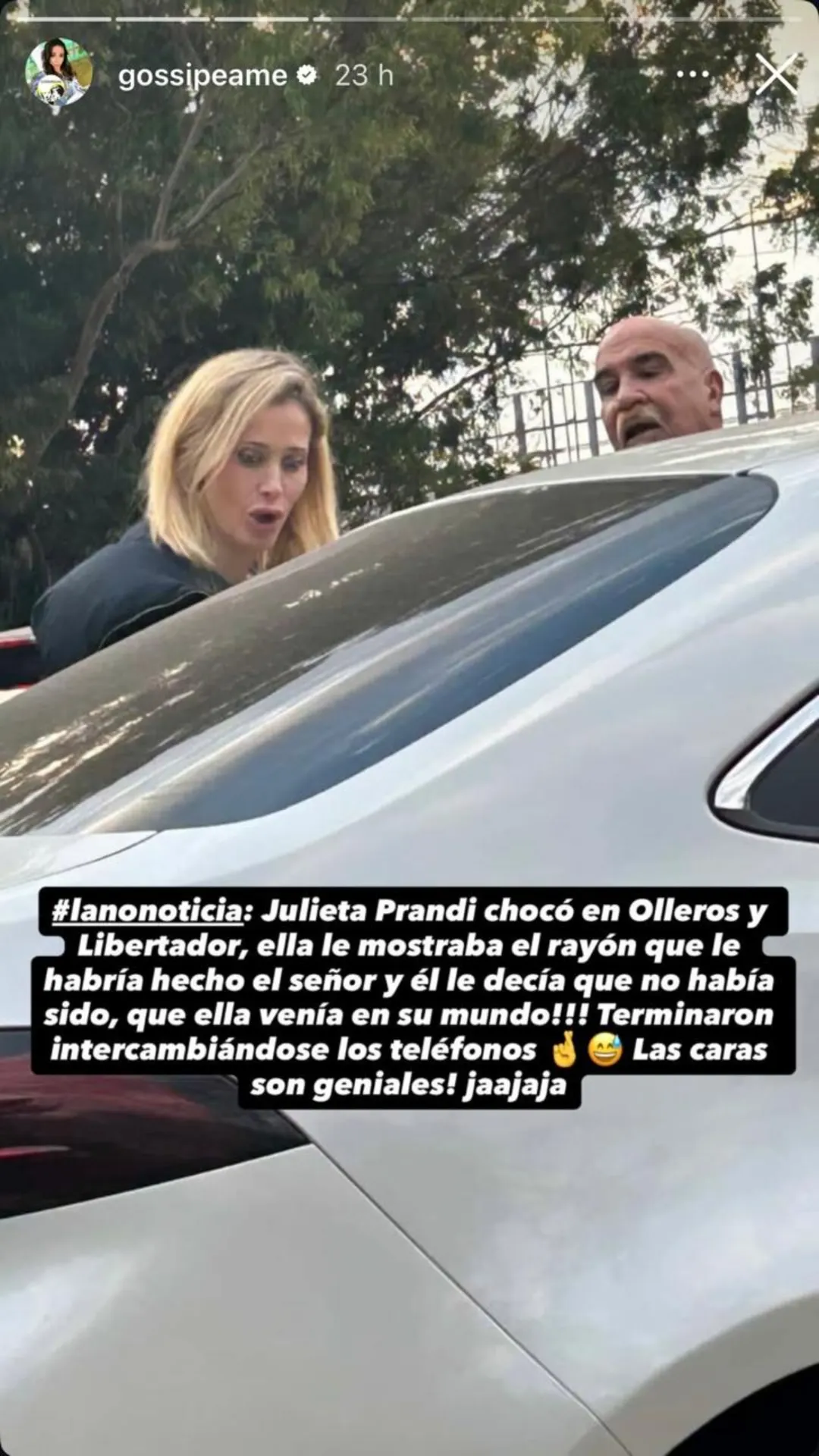 La imagen que Marcia Frisciotti compartió en sus historias de Instagram.
