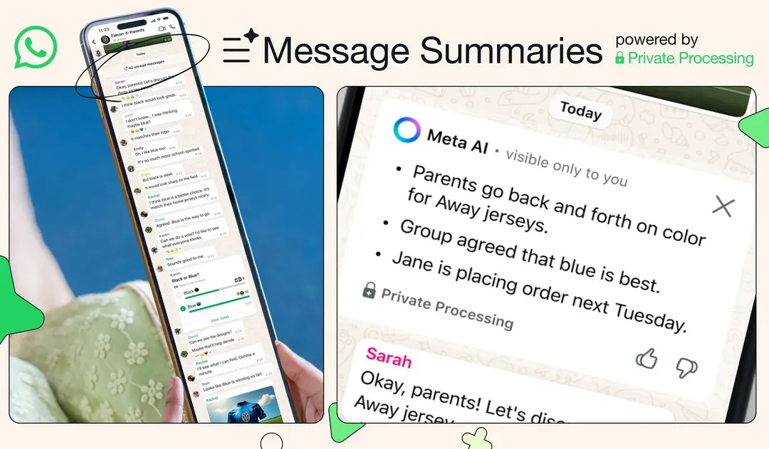 La nueva función de Resúmen de Mensajes de WhatsApp. Foto DPA