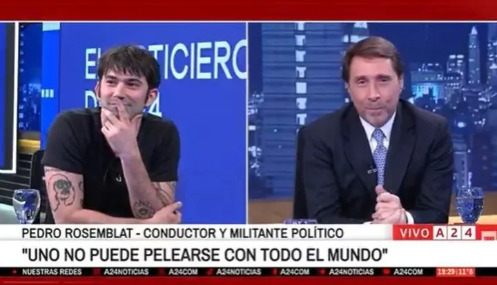 Eduardo Feinmann y Pedro Rosemblat en un sensato mano a mano en A24.