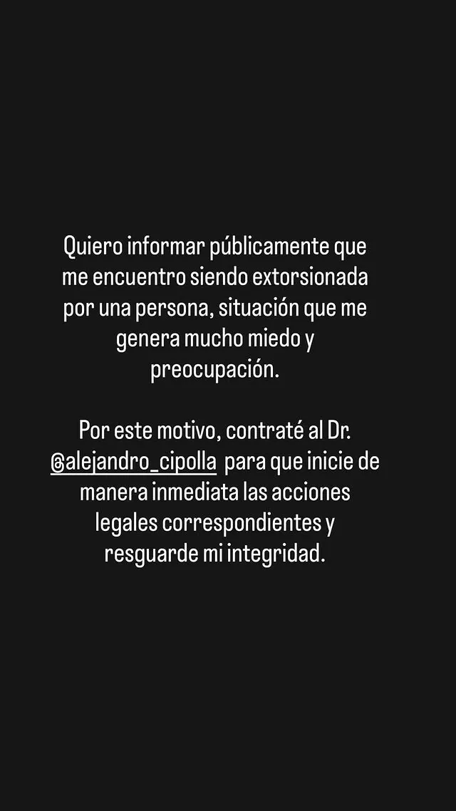 Camilota se expresó en redes.