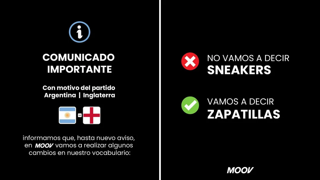 Furor por la iniciativa de marcas y comercios que eliminan los anglicismos en las redes antes del trascendental cruce de la Selección.
