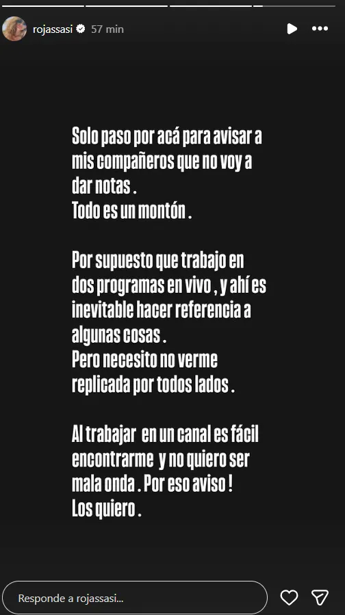 Sabrina Rojas contundente. 
