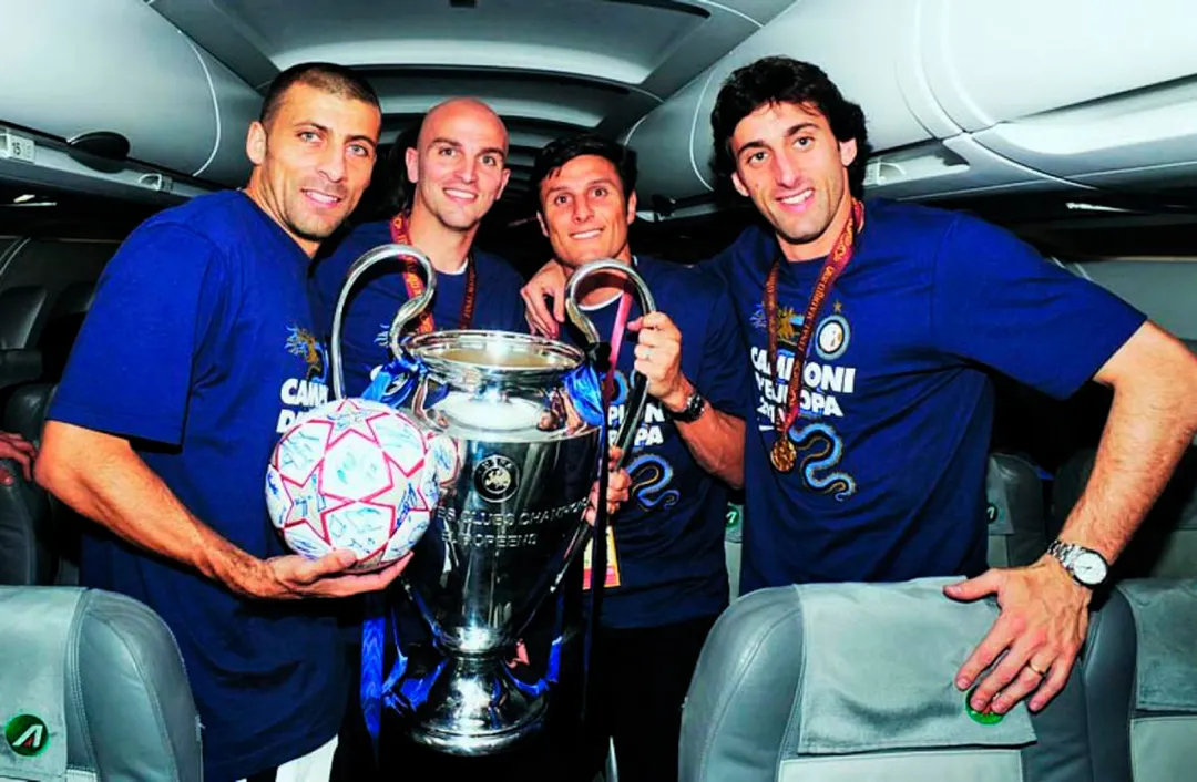 Samuel, Cambiasso, Zanetti y Milito fueron titulares en la final de la Champions 2010 con el Inter.