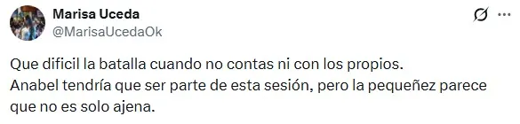 Marisa Uceda criticó a propios y ajenos por la decisión del Senado