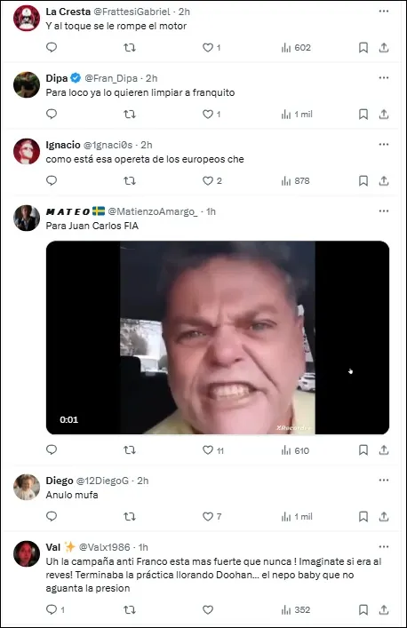 El debate en X tras el error durante la transmisión de la FP1 en la Fórmula 1