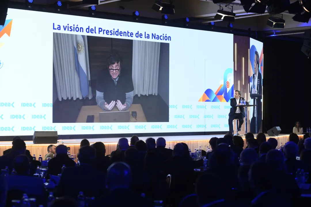 El presidente, Javier Milei, en el Coloquio de IDEA