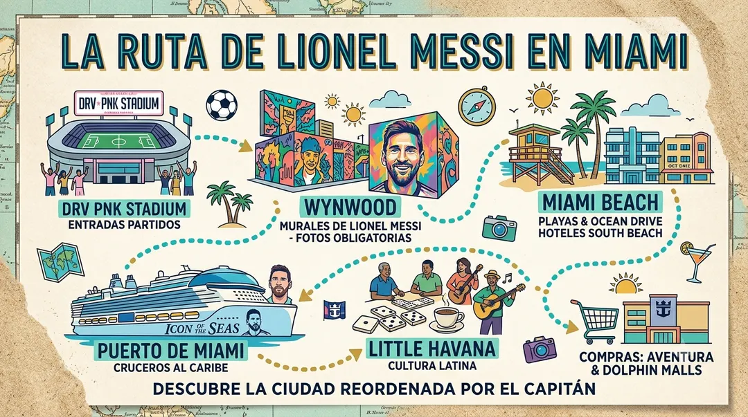 Un recorrido por Miami en los pies de Messi.