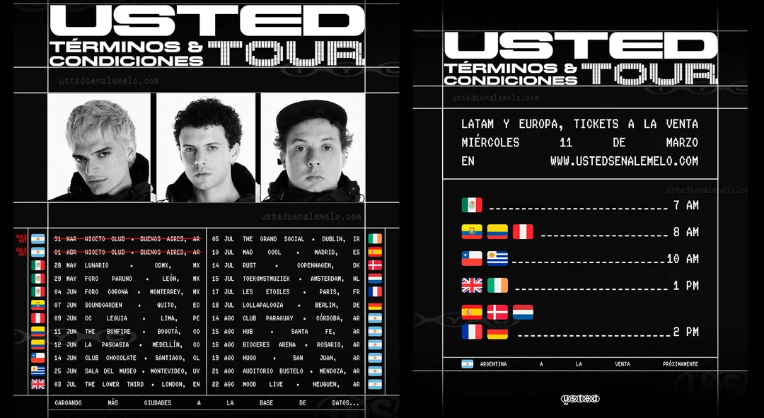 Las fechas de la banda.