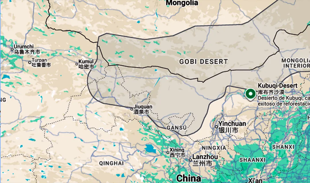 La Gran Muralla Verde de China es el proyecto de reforestación y restauración ecológica más grande del mundo. Lanzado por el gobierno chino en 1978 y programado para completarse en 2050, este plan de 72 años tiene como objetivo frenar la expansión del desierto de Gobi.