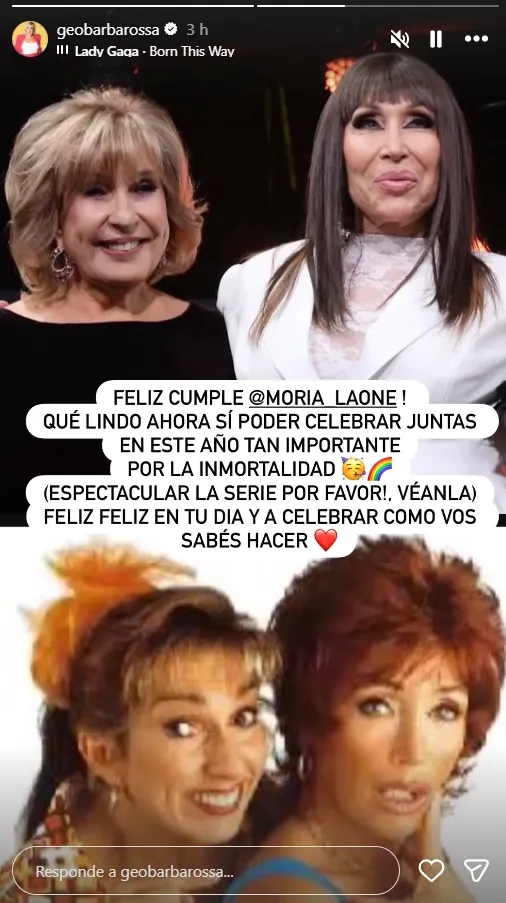 Georgina Barbarossa saludó a Moria Casán. 