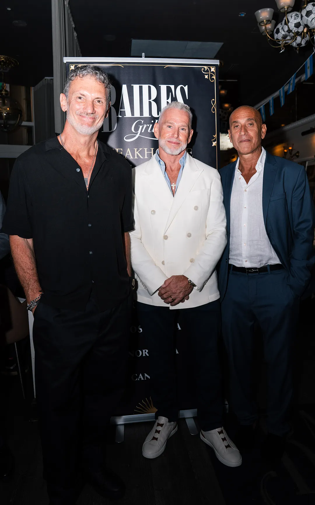 Leo Mateu, Martin Koening y Diego Dalvia; de Baires Grill.