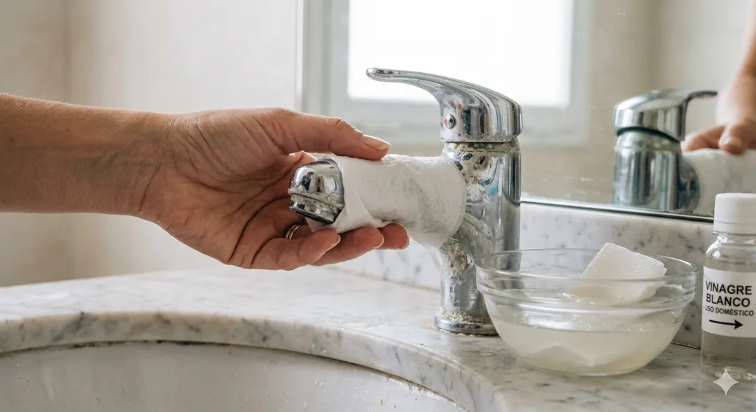 Un método casero para mantener el baño libre de sarro. Fuente: IA Gemini.