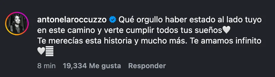 El mensaje de Antonela Roccuzzo a Lionel Messi.