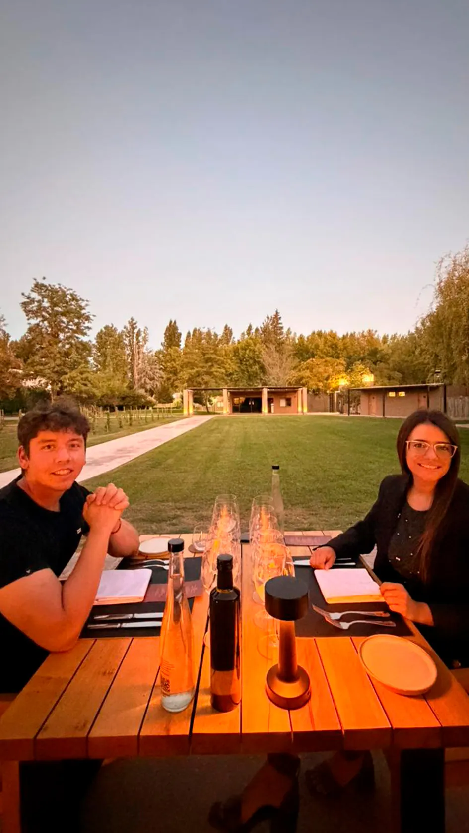 Agustina e Ignacio disfrutaron en Trivento.