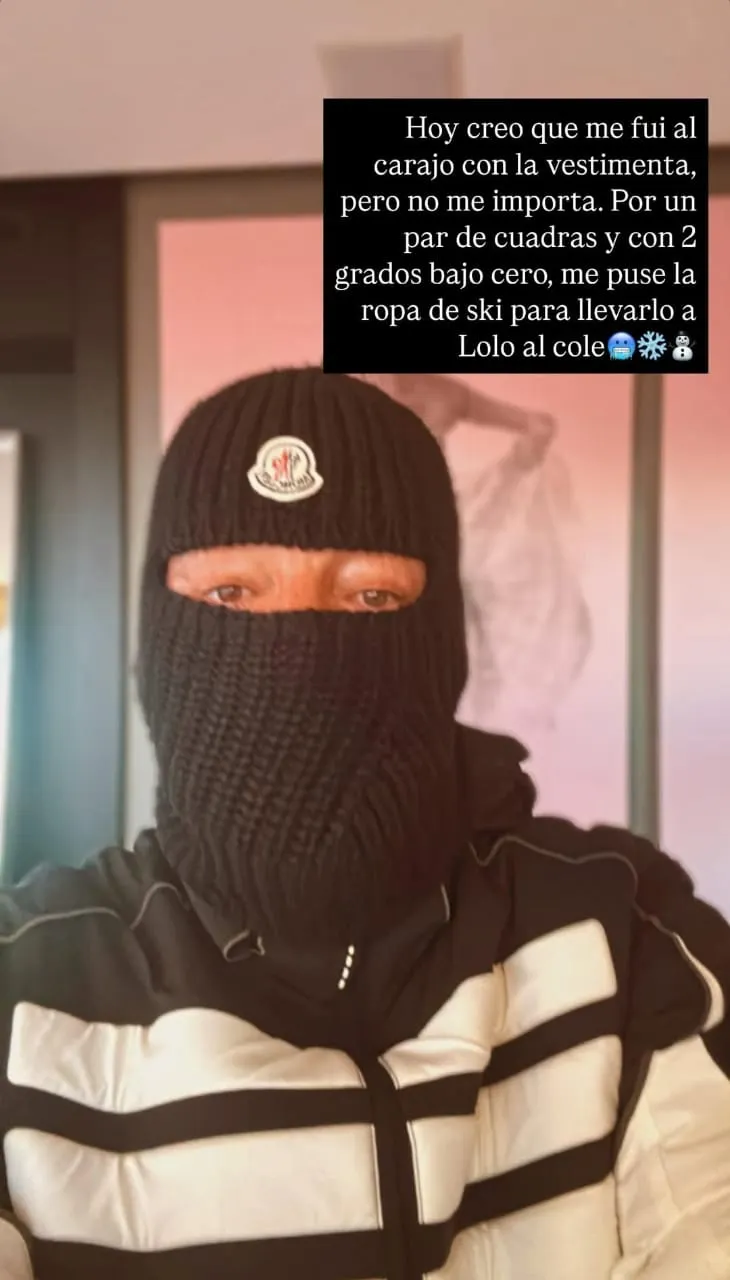 El look insólito de Marcelo Tinelli para el frío extremo.