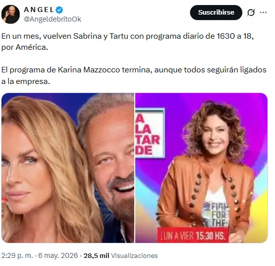 A la Tarde, el programa que canal América sacará del aire. 