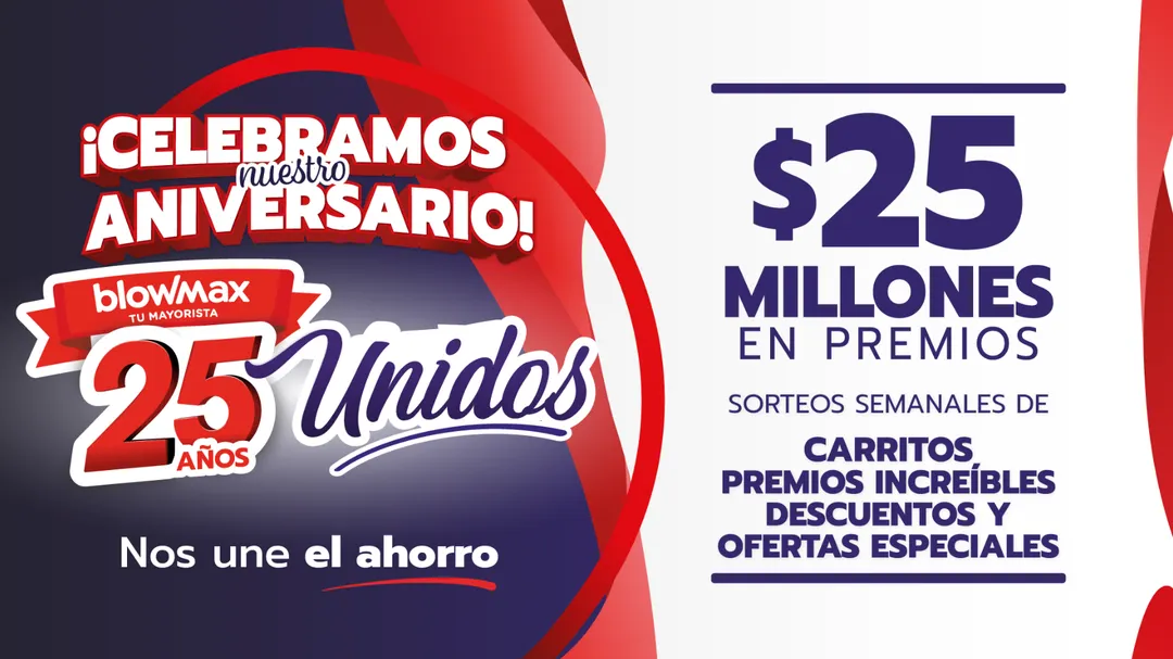 BlowMax cumple 25 años y sortea $25 millones en premios.