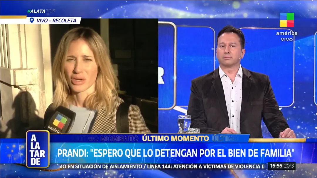 Julieta Prandi pidió la detención de Claudio Contardi. Foto: captura de video/ América TV. 