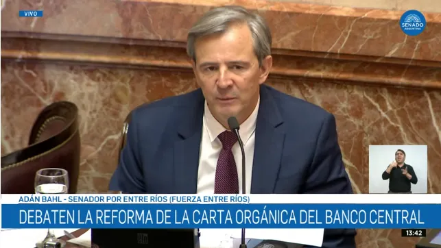 El senador Adán Bahl, de Fuerza Entre Ríos.