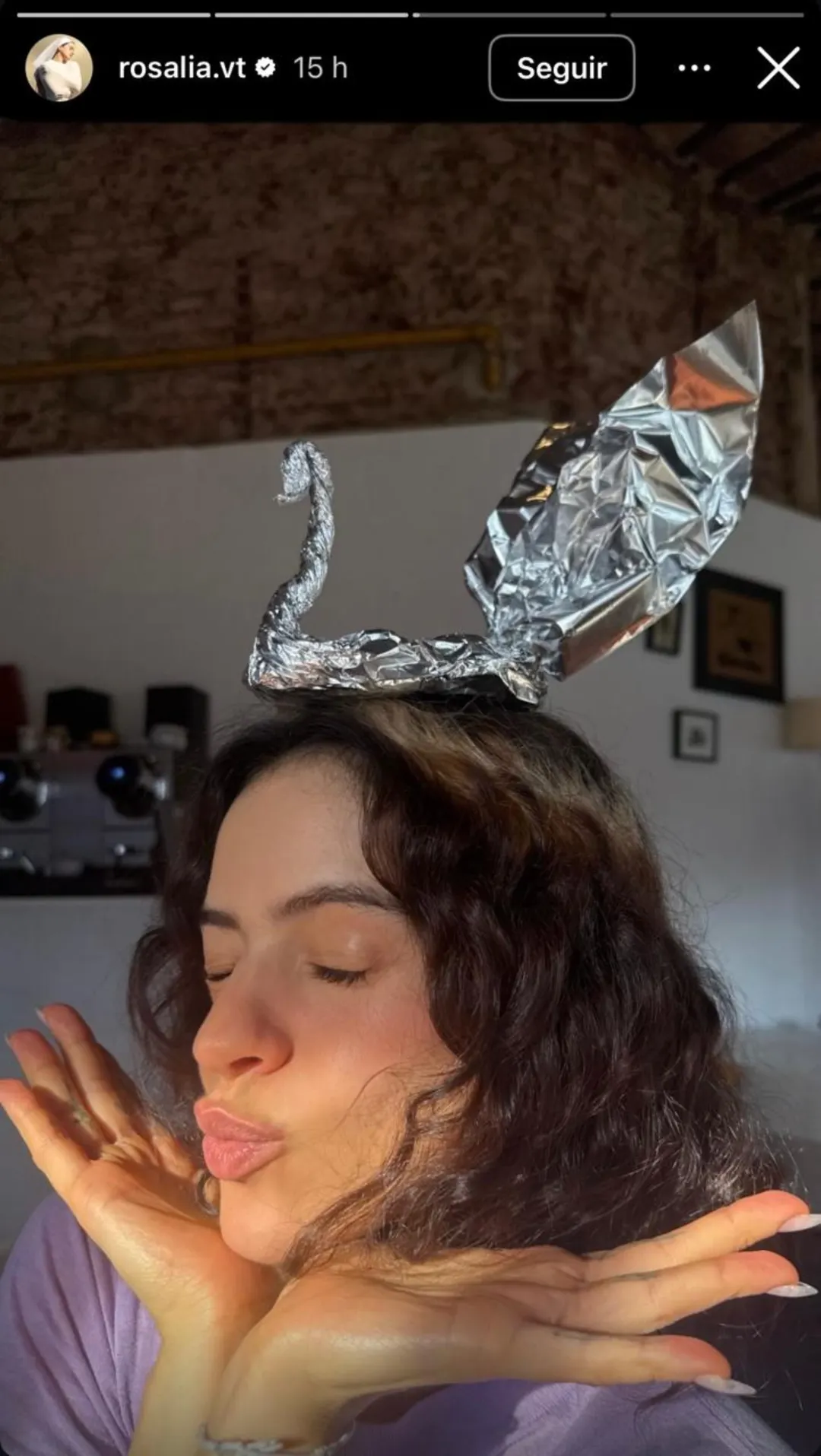 Una de las imágenes que Rosalía publicó en sus historias de Instagram.