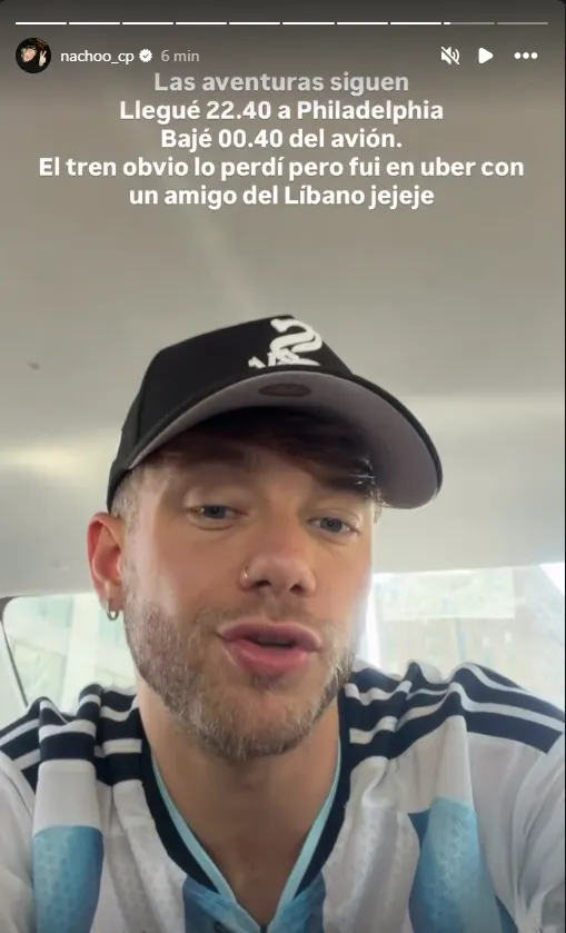 El ex GH atravesó una gran odisea, pero logró llegar unas horas antes del partido.