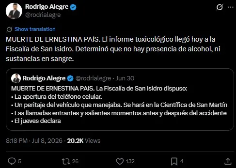 El periodista notificó la información.