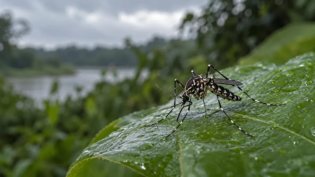 La OMS aclara que El Niño no causa el dengue de forma directa, pero puede generar condiciones climáticas que aumenten el riesgo de transmisión. Imagen generada con IA.