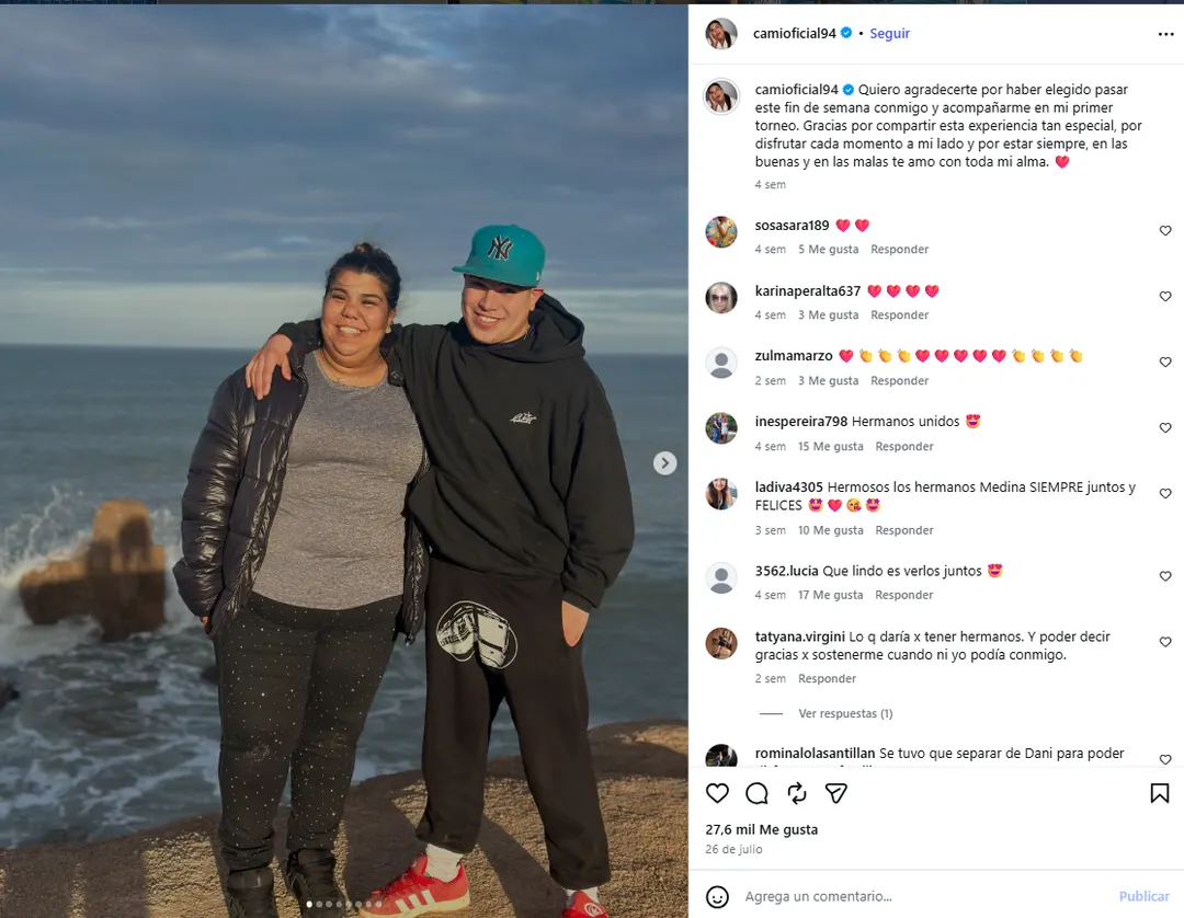 Camila Deniz y Thiago Medina.