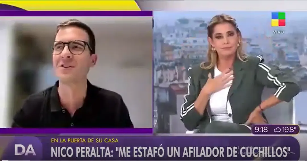Nicolás Peralta relató en vivo la estafa que sufrió en la puerta de su domicilio en Las Cañitas.