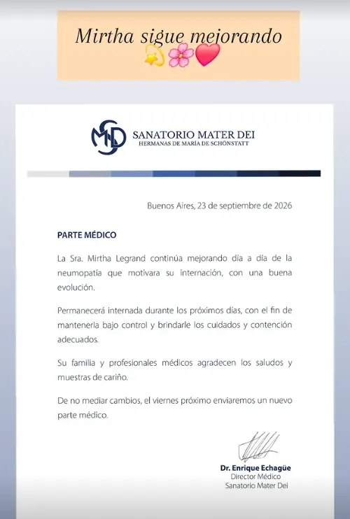 Mirtha Legrand sigue evolucionando. 
