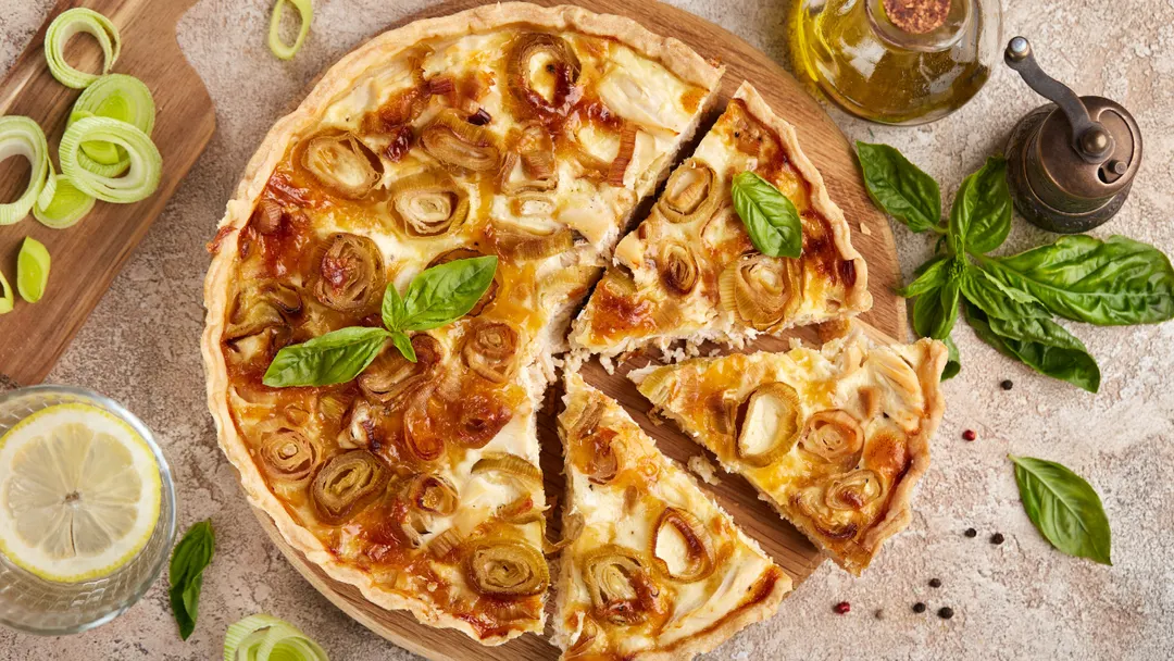 Receta de tarta de puerro fácil y casera