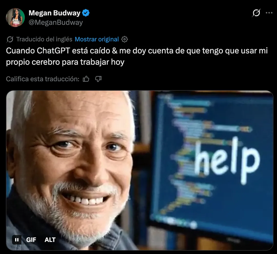 Los memes por la caída de ChatGPT.