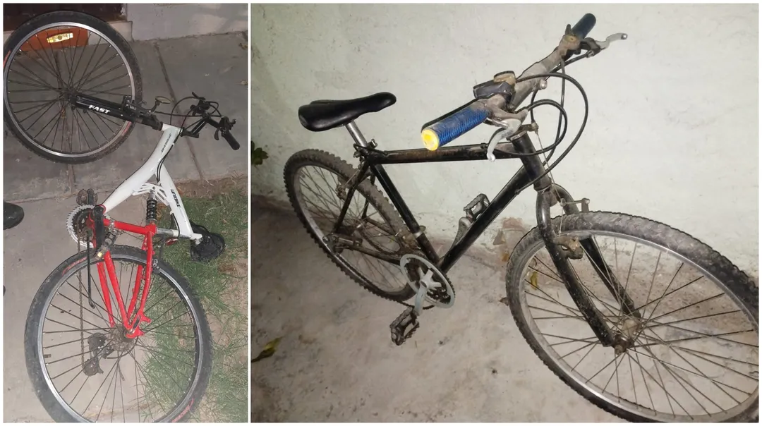 Las bicicletas recuperadas tras el robo ocurrido el sábado en el barrio Colombia I.