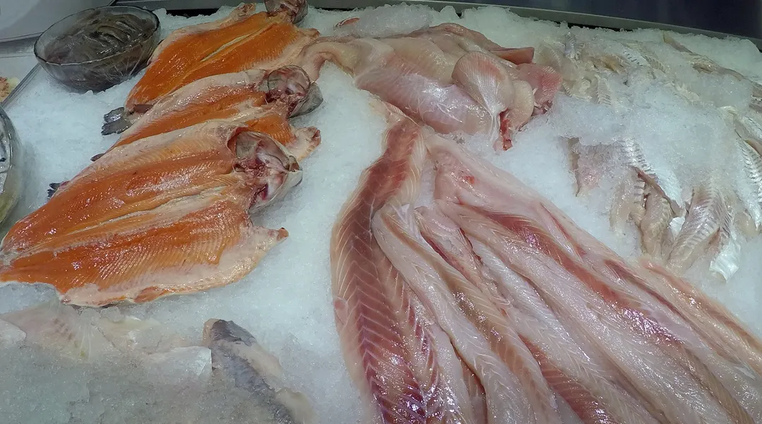Diferentes cortes de pescado.