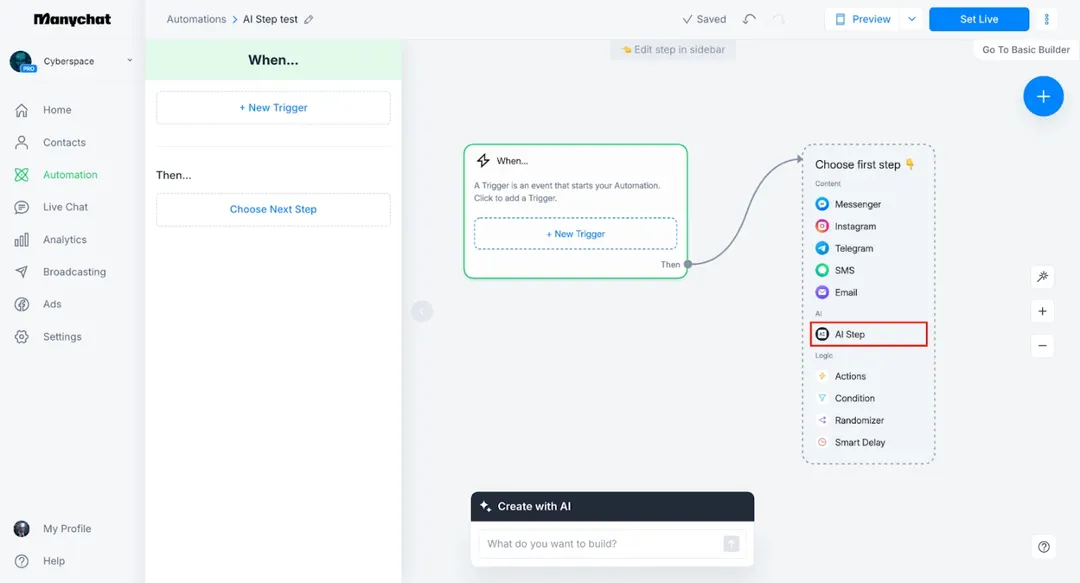 ManyChat es una plataforma de automatización de marketing que permite crear chatbots para gestionar y responder mensajes de manera automática.