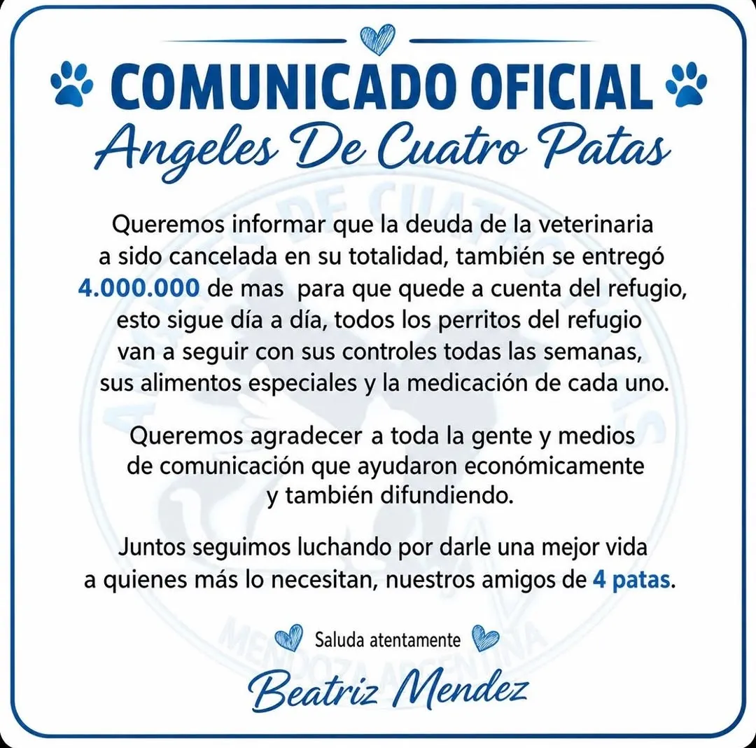 El comunicado compartido por el refugio en sus redes