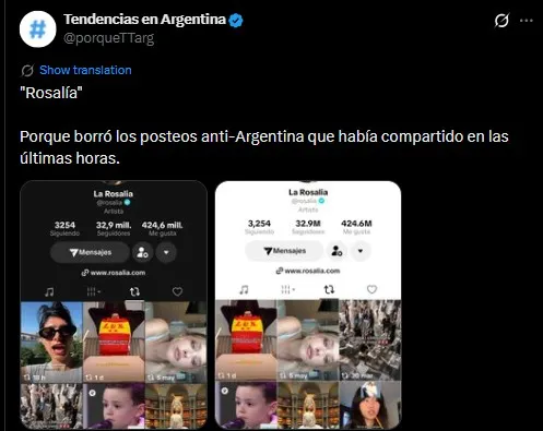 La artista no emitió palabra pública.