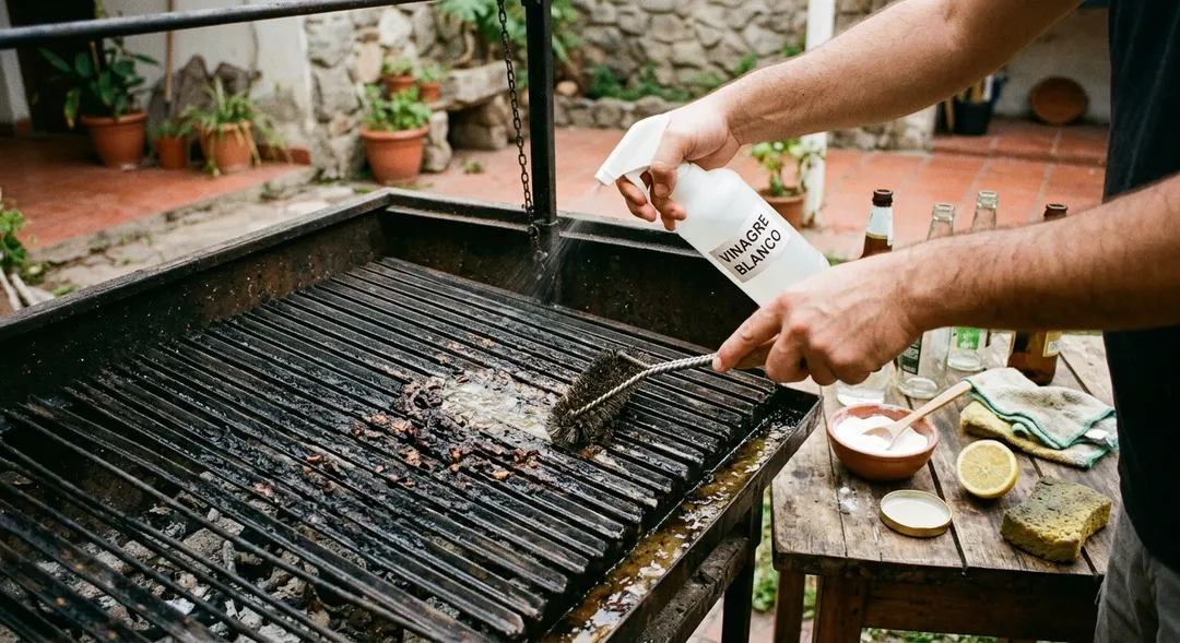 El vinagre ayuda a desprender la grasa de la parrilla. 