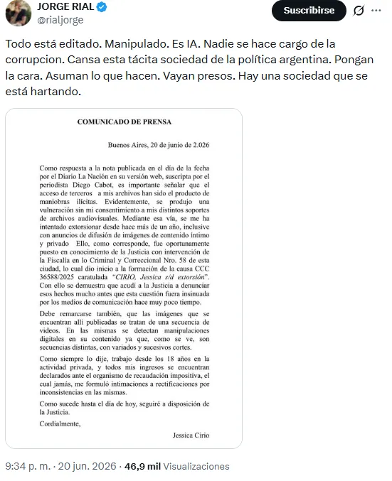 Jorge Rial fue tajante. 