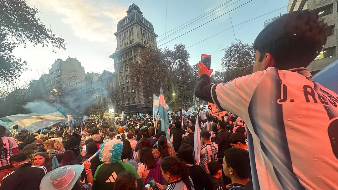 El kilómetro Cero de Mendoza fue epicentro de los festejos. 
