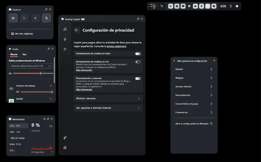 Microsoft permite limitar o eliminar Gaming Copilot desde configuración avanzada y comandos en PowerShell administrador