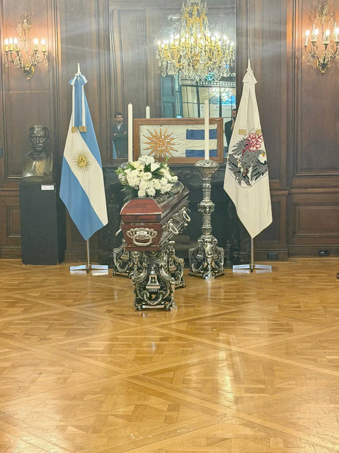 El féretro de Luis Brandoni en la Legislatura porteña. 