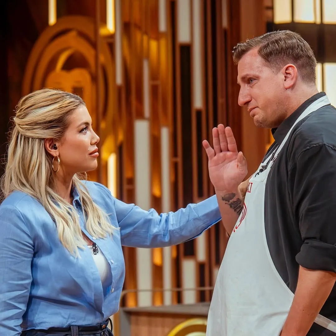 Wanda Nara con Maxi López en MasterChef. 