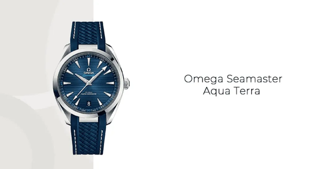 Omega Seamaster Aqua Terra: Estilo náutico minimalista diseñado para combinar el trabajo con el aire libre.