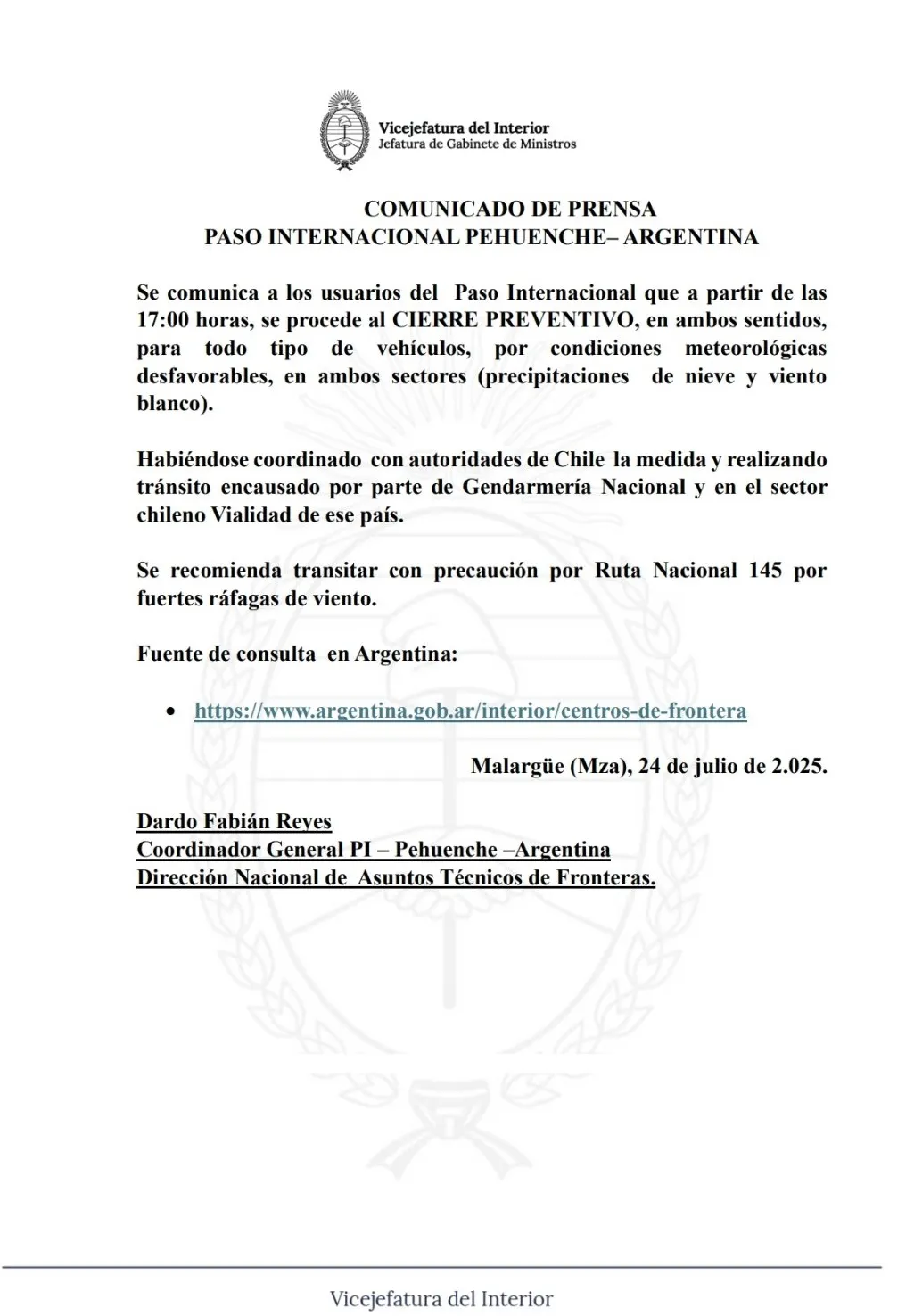 Paso Pehuenche cerrado por mal tiempo